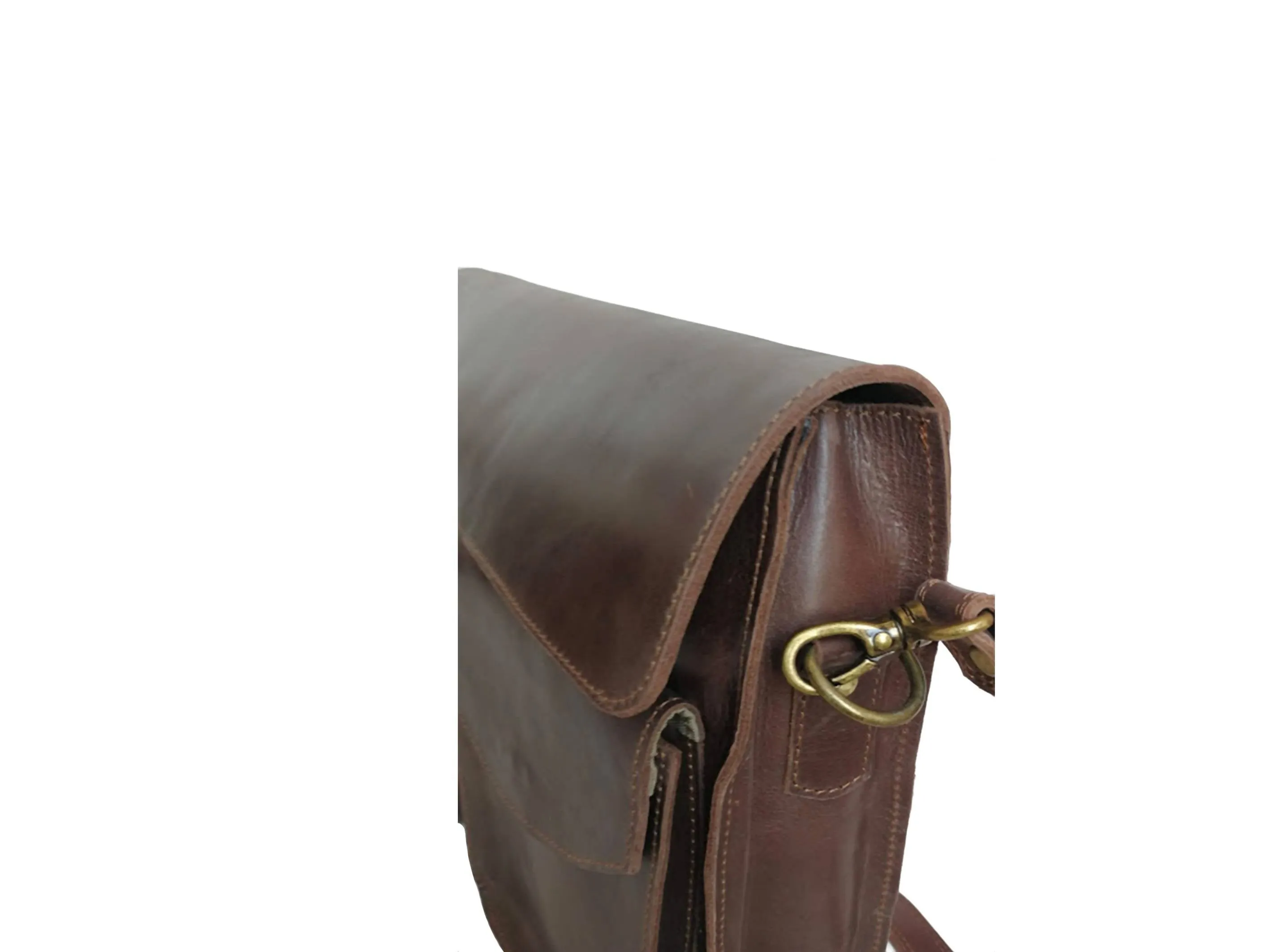 Zeri Messenger Vintage Laptop Bag, Full Grain Ethiopian Leather