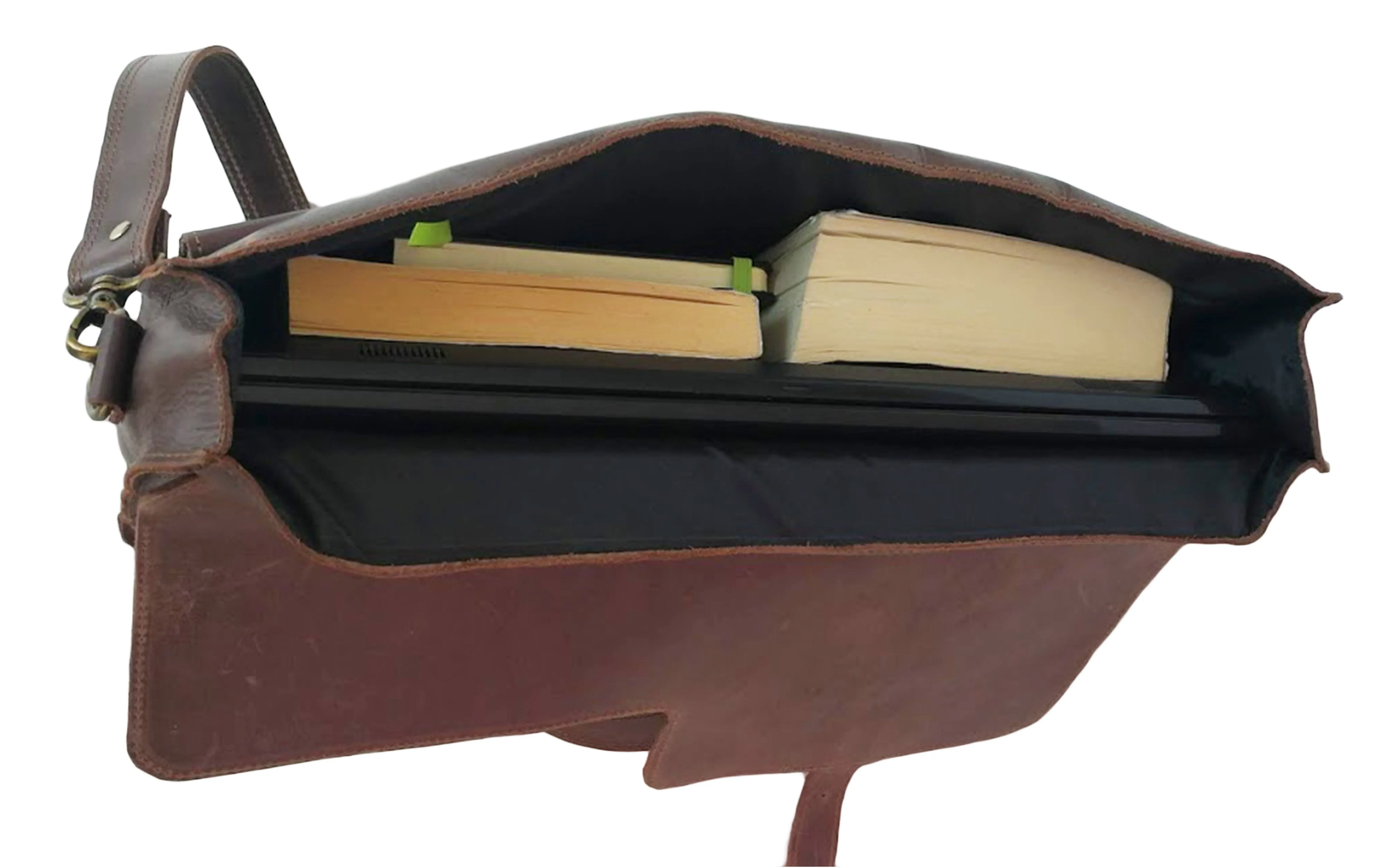 Zeri Messenger Vintage Laptop Bag, Full Grain Ethiopian Leather